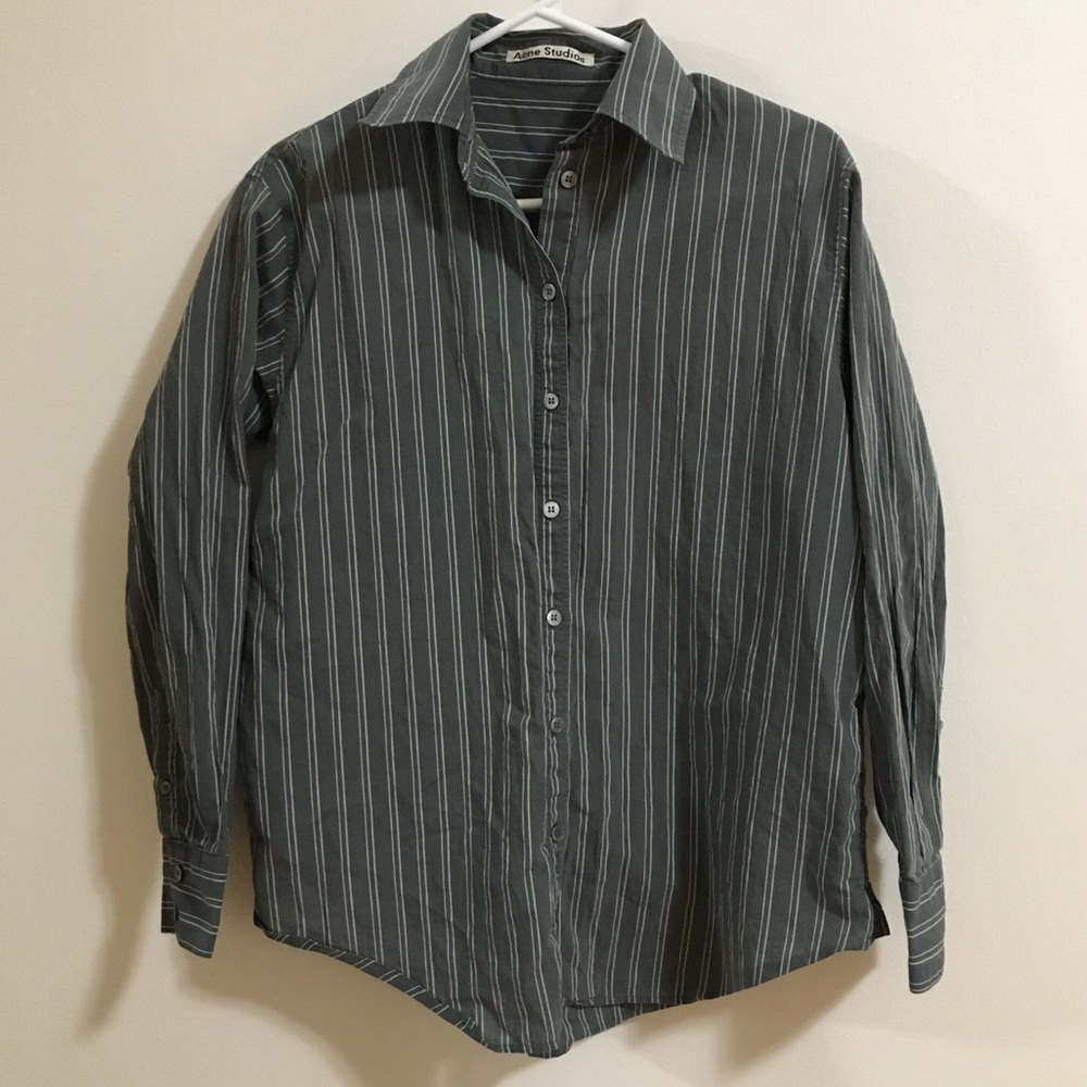 Acne Studios Oversized striped button down shirt Sz 34